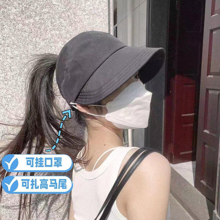 Summer Quick-drying Hat Ruth Same-style Hangable Mask Shown Face Small Sun Hat High Pedytail Foldable Thin Sun Protection Hat