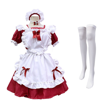 Japanese Black Classic Maid Outfit Alice Soft Girl Lolita Maid Dress Cafe Dress