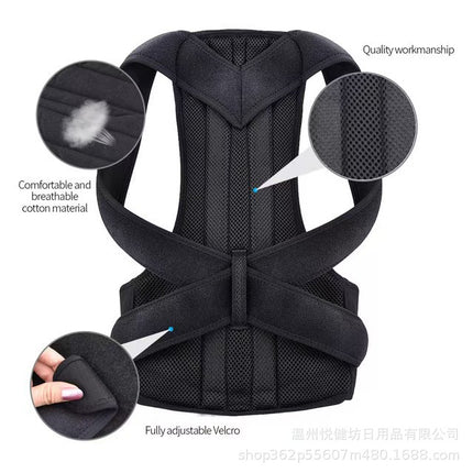 Cross-Border Adult Back Correction Belt Anti-Hunchback Artifact Men's and Women's Posture Breathable Fixed Belt with Adjustable Support Plate