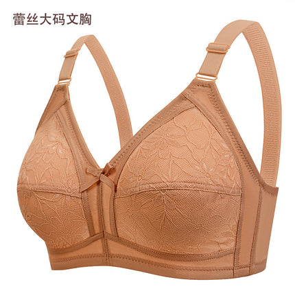 Cross-Border Sexy Ultra-Thin Lace Large Size Bra for Big Breasts, No Rims, Push-Up Adjustable Bra in Stock