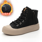 Black velvet high tops / 38