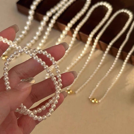 Shijia Aurora Pearl Necklace Women's Magnetic Buckle Sweater Necklace Women's Light Luxury Niche Neck Chain 2024 New Explosions