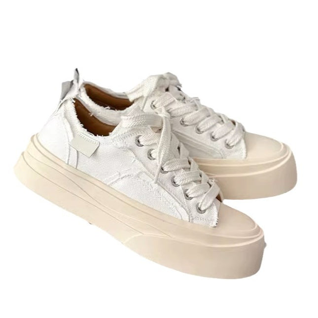 Thin Trendy Niche Design Men's Shoes Summer Breathable Canvas Shoes Old Platform Board Shoes Lovers Sports Casual Shoes