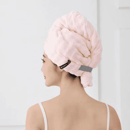 Cross-Border New Dry Hair Cap Bubble Velvet Strong Water Absorption Quick Drying Turban Household Shampoo Towel Thickened Shower Cap Wholesale