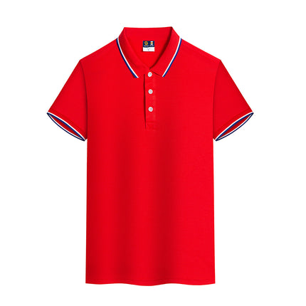 Siro-Spun Cotton Workwear Polo Shirt for Men and Women, Short-Sleeved T-Shirt, Work Uniform Polo Shirt with Logo Printing Recommended