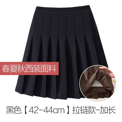 Thickened Woolen Pleated Skirt Skirt Women's Autumn and Winter New Slimming High Waist A- Line JK College Black Ins Short Skirt