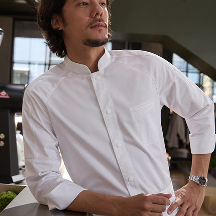 Chef Uniform Long-Sleeve Men's Hotel Restaurant Western Cuisine Bakery Kitchen Work Clothes Professional Attire