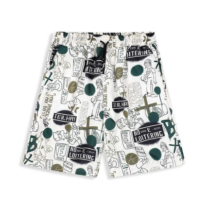 Trendy Printed Shorts for Men and Women, Summer Ice Silk Cool Casual Knee-Length Shorts, Youth Straight Beach Shorts