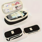 Twill retractable pencil case [black]