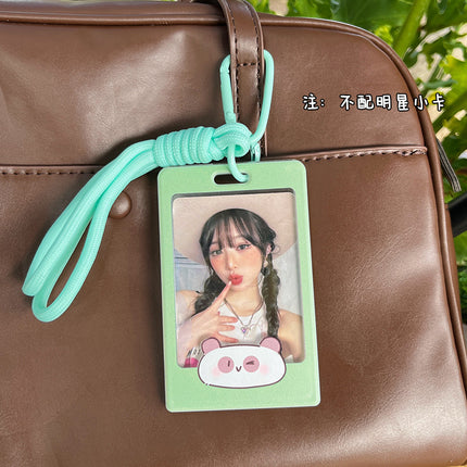 Cute Transparent Card Case Instagram Style Star-chasing Campus Meal Card Protective Case with Lanyard Bus Subway Star Card Pendant