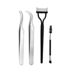 Four-piece set [round head butterfly clip + pointed butterfly clip + eyebrow brush + eyelash comb]