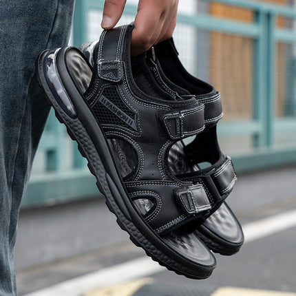 Men's Shoes 2026 Summer Style Breathable Soft-Soled Open-Toe Beach Shoes Air-Cushioned Non-Slip Outdoor Sports Casual Height-Increasing Sandals