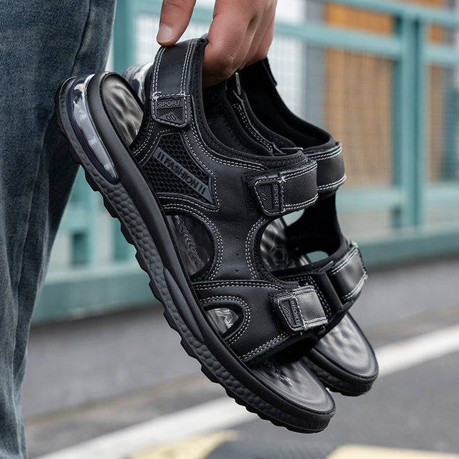 Men's Shoes 2026 Summer Style Breathable Soft-Soled Open-Toe Beach Shoes Air-Cushioned Non-Slip Outdoor Sports Casual Height-Increasing Sandals
