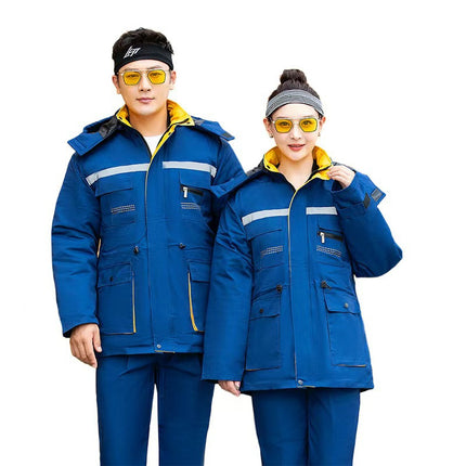 Winter Cotton Workwear Autumn and Winter Stain-Resistant Tops with Removable Lining Anti-Static Labor Protection Clothing Manufacturer Wholesale Workwear