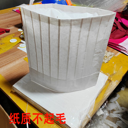Disposable Black and White Chef Hat Non-Woven Breathable High School Hat Thickeneded Men's and Women's Kitchen Hat Restaurant Work Hat