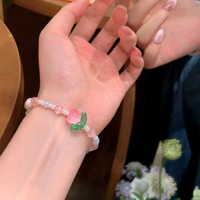 Summer Atmosphere Versatile Colorfulful Beaded Tulip Bracelet Female Ins Niche Design Star Bestie Jewelry