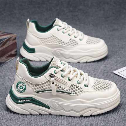 Summer New Mesh Thin Lace-Up Breathable Sneakers Trendy Versatile Shallow Men's Casual Slip-On Shoes