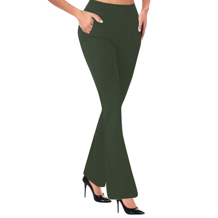 Cross-border new European and American women's flared pants front pocket micro horn back pocket high waist hip solid color casual pants