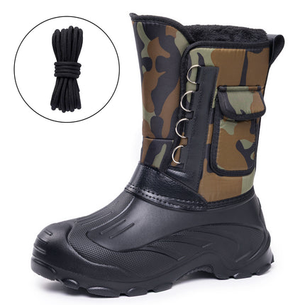 Men's New Winter Cotton Shoes, Velvet and Thickened High-Top Snow Boots, Waterproof and Non-Slip, One-Leg Cotton Boots, Cross-Border Dropshipping