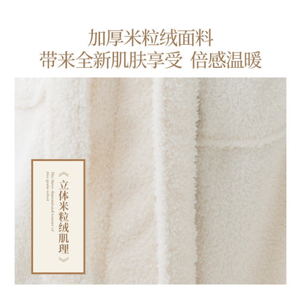 in stock autumn and winter new coral velvet padded beautiful velvet men's and women's nightgown extended bathrobe couple pajamas bathrobe