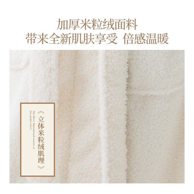 in stock autumn and winter new coral velvet padded beautiful velvet men's and women's nightgown extended bathrobe couple pajamas bathrobe