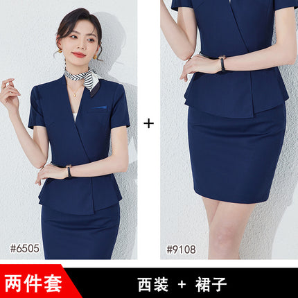Professional suit skirt women's summer high-end elegant jewelry shop gold shop front desk workwear beauty salon overalls beautician