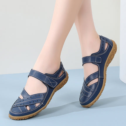 Cross-Border Large Size 35-46 Summer Women's Sandals, Hollow-Out Clogs, Loafers, Breathable and Comfortable Flat Shoes for Female Nurses