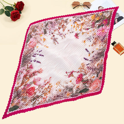 New wrinkled small square scarf female Korean imitation silk printed wrinkled small scarf Joker scarf decorative scarf wholesale