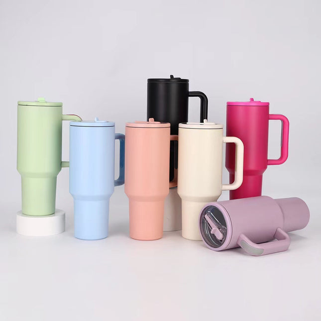 40oz Stainless Steel Tumbler Straw Handle / Thermos 40oz Inox Paille Poignée