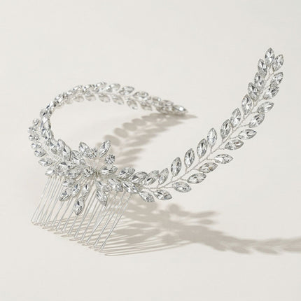 Cross-border European and American Bride Long Hair Comb Luxury Horse Eye Rhinestone Hand Comb Banquet Dress Wedding Dress Wedding Accessories Headwear