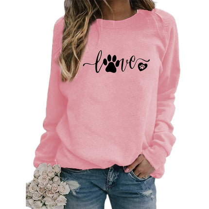 2021 AliExpress Amazon ebay cross-border love dog foot letter printed crew neck vests Europe and the United States autumn and winter