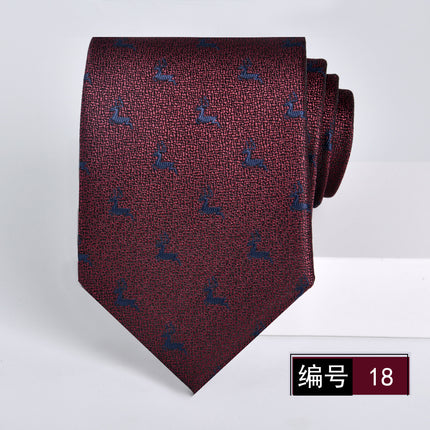 Tie men's formal wear business wine red bridegroom wedding jacquard hand fight 8cm administrative professional New in stock