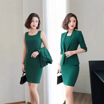 Original Authentic Professional Suit for Women, Spring & Fall Suit Skirt, Women's Dress, Two-Piece Set, Slim Formal Work Clothes for Women