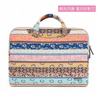 Canvas style retro pattern pink orchid (without small bag) / 15.6 inch
