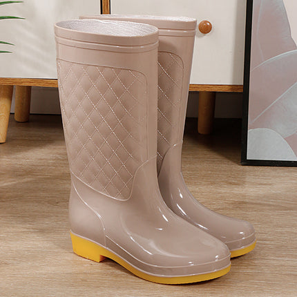Rain Boots women's new fashion outdoor water shoes women's waterproof non-slip rain boots fleece-lined tendon sole rubber shoes overshoes 2022