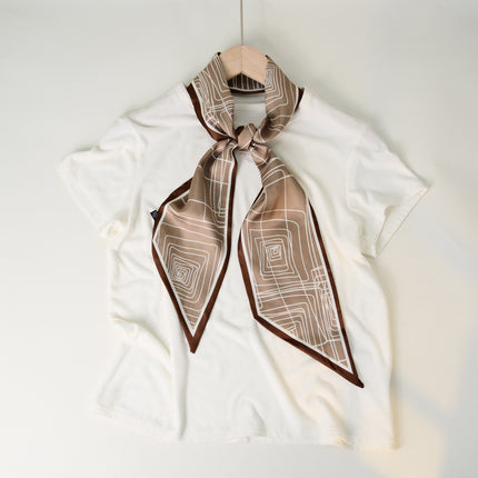 2025 European and American-style Beveled Silk Scarf Cross-border Silk Cashew Dot Long High-end Ribbon Scarf Women's Belt