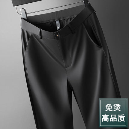 Wholesale Summer New Casual Pants Men's Thin Straight Loose Business Pants High Stretch Ice Silk Cold Pants