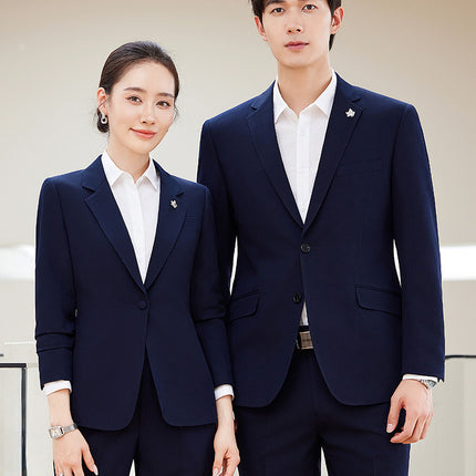 High-end men's and women's same style professional attire autumn and winter suit suit executive business interview formal attire front desk manager work clothes
