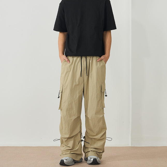 LKTM Men's# American Retro Khaki Mop Paratroopers Workwear Pants Men's and Women's hiphop Outdoor Slim Quick-Dry Pants