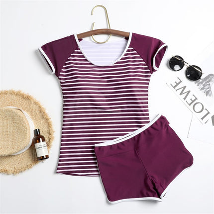 Swimsuit female Conservative student two-piece split belly cover slimming swimsuit 2024 new sports hot spring swimsuit