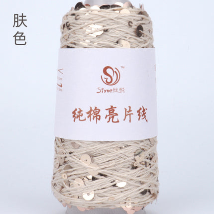 Siyue pure cotton sequined yarn size beads 3+6 hand-woven yarn tube yarn factory wholesale wool ball cross-border