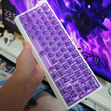 Wholesale 115-Key Four-Sided Transparent Keycaps, Customized Original Height Mda High Aesthetic Cross-Axis Translucent Keycaps