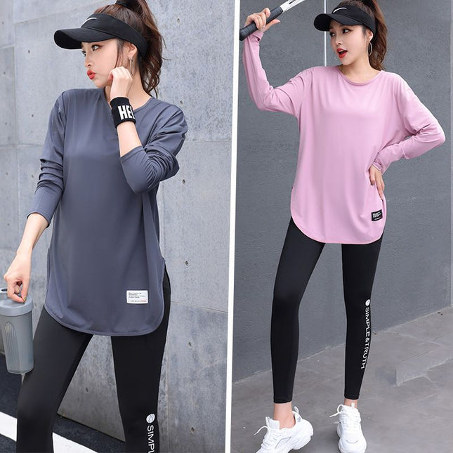 Running Sports Women's Fitness Clothing Morning Running Clothing Quick-Drying Breathable Professional Training Large Size New Fat mm Yoga Clothing