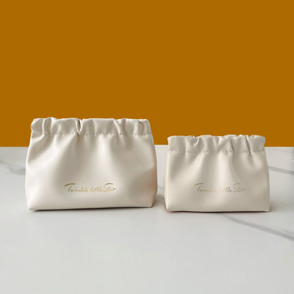 Portable storage bag lipstick cosmetic bag carry-on bag data line coin purse PU shrapnel bag automatic closing fold bag