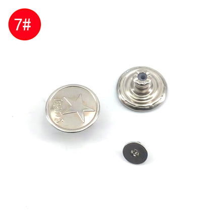 Wholesale In-Stock Waist-Cinching Button-Free Detachable Jeans Buttons, Eco-Friendly Buttons, Screw Metal I-Shaped Buckles
