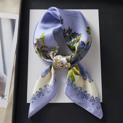 100% Mulberry Silk Silk Scarf 65x 65 Medium Square Scarf Women's Spring and Autumn Matching Shirt Neck Protection Scarf Decorative Thin