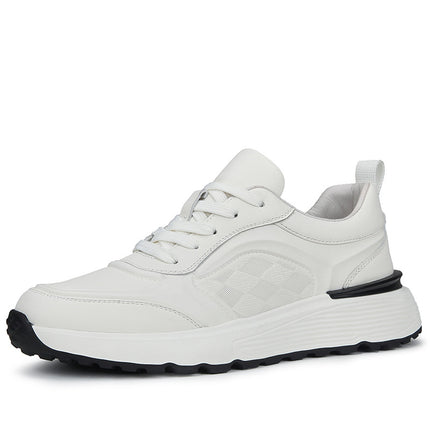 Genuine Leather Sneakers Casual Men's Shoes Spring Versatile Thick-Soled Dad-Style Cowhide Running Shoes Men's 6338 Comfortable