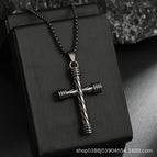 D037 black cross (single pendant)