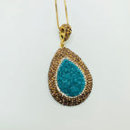 Peacock Blue Pendant Necklace