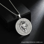 D8125 silver diamond lion titanium steel chain length 60cm